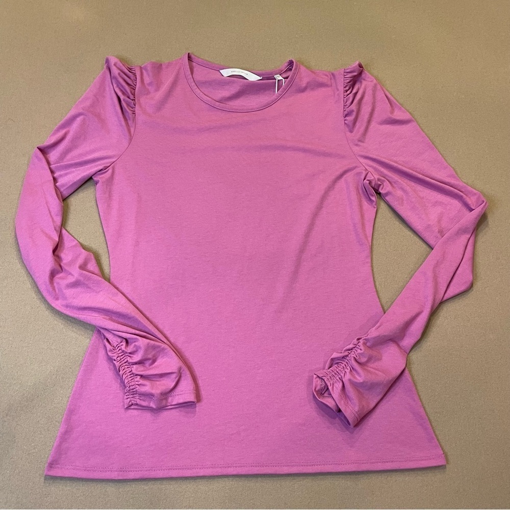 Rebecca Taylor Ruched Long Sleeve Tee Size Medium New w Tag